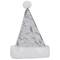 Silver & White Unisex Adult Sequined Christmas Santa Hat with Cuff